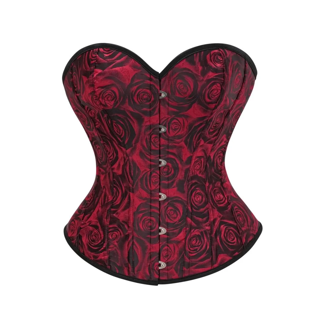 

Романтический корсет с красной розой и цветочным узором, викторианская женская одежда, сексуальное женское белье, винтажный корсаж, готический корсет Donna
