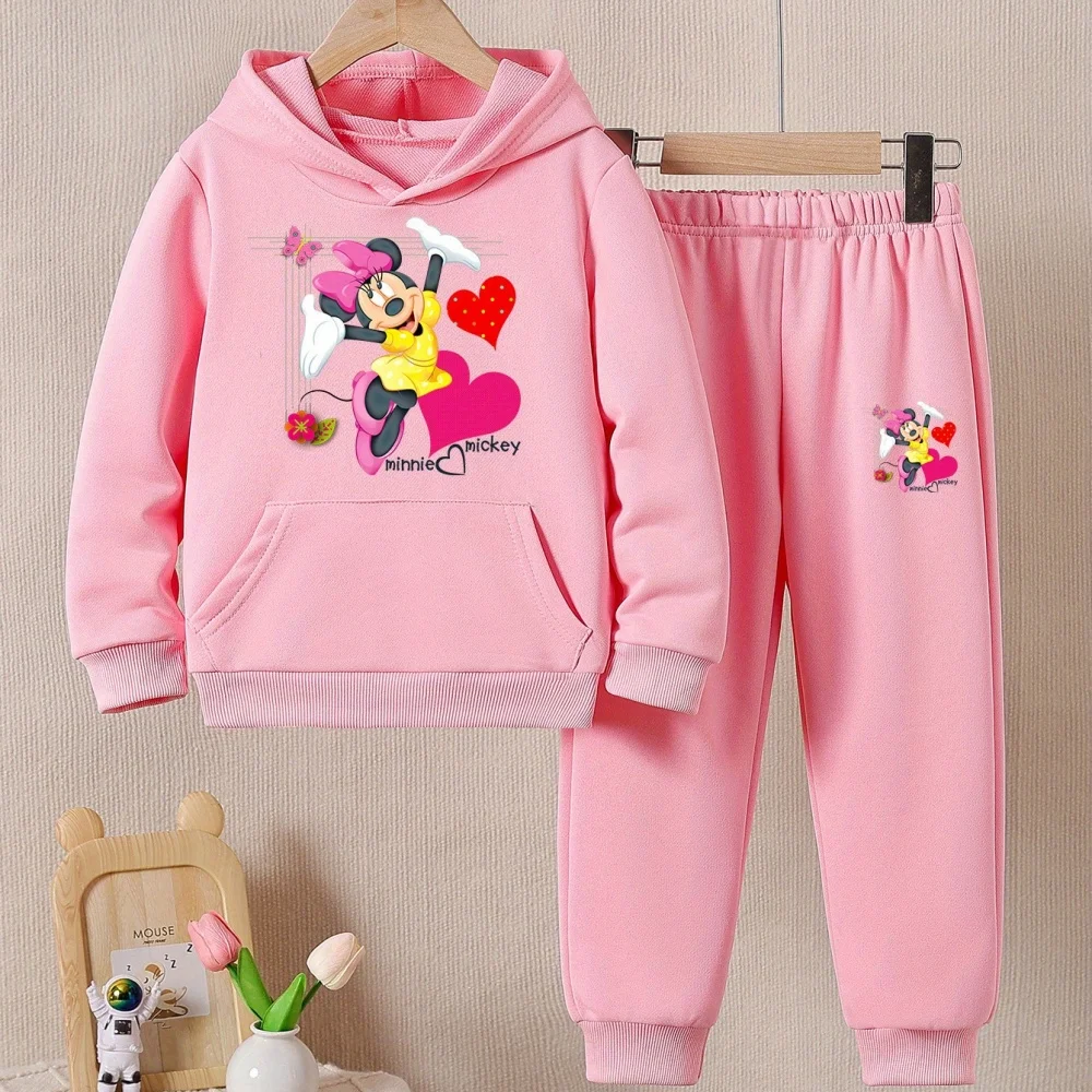

[Authorized] Girls' Fashion Hoodie Pants Set Girls' Fashion Hoodie Pants Set DISNEY Disney Halloween Cute Minnie Print Popular P