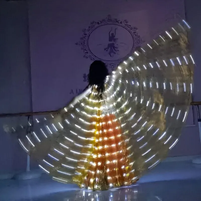 New Belly Dance LED Wings Wedding Party Show LED Light Isis Wings Dancing Accessories Women Kids Costume Led Wings for Dance