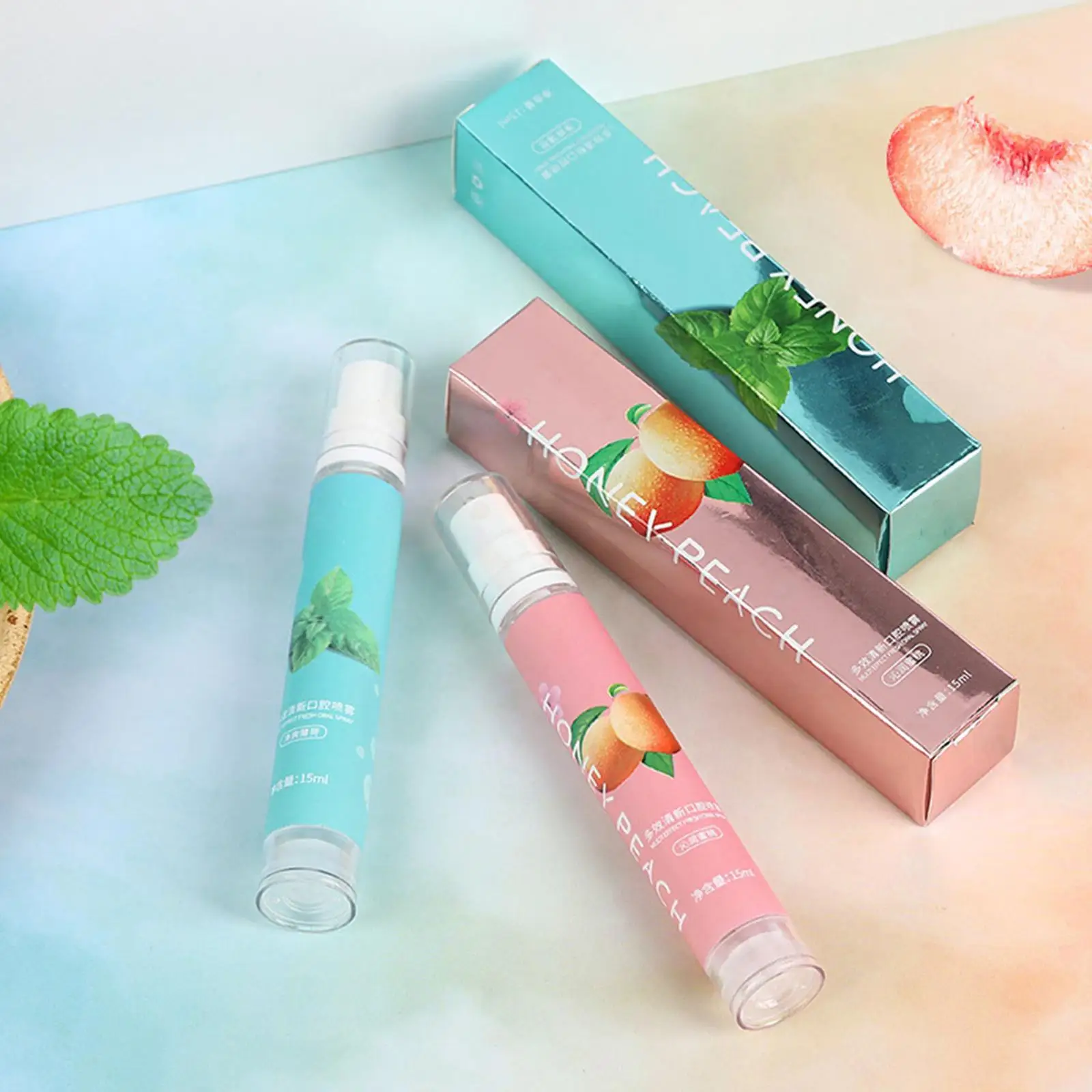 رذاذ برائحة التنفس المعطر رذاذ الخوخ والنعناع نكهة تقبيل الذكور العناية بالرش النظافة المحمولة قطعة أثرية الإناث W3v3