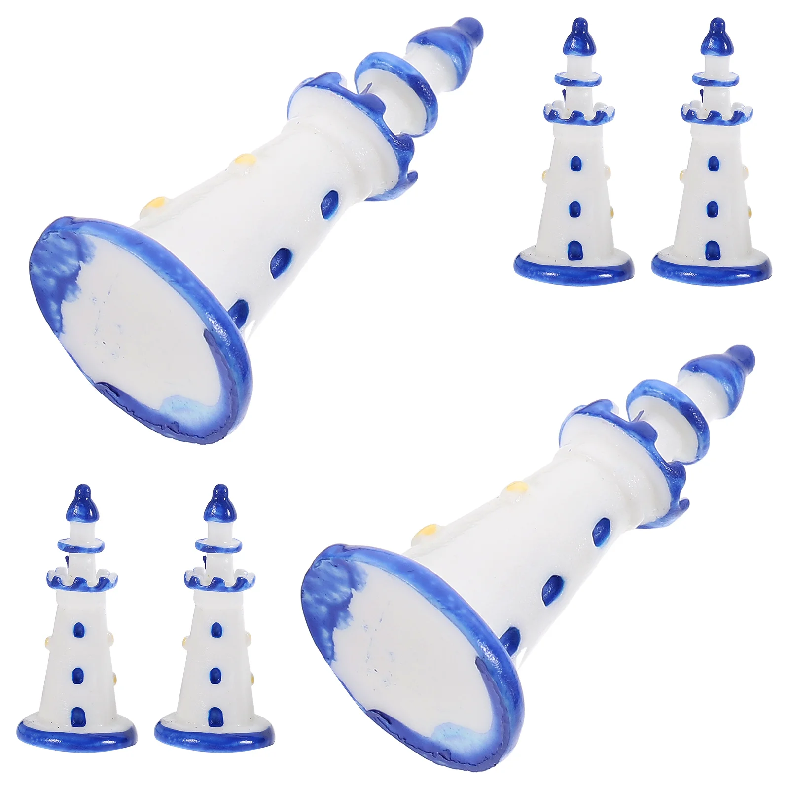 10 Pcs Mini Lighthouse Resin Ornaments Scenery Adornment Micro Accessories Decorations Dollhouse