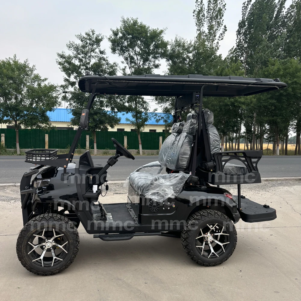 4-Person 48V/60V/72V Solar Panel Trolley Lithium Battery 14 Inch Tire Electric Golf Cart Dune Buggy Off-Road Golf Kart for Adult