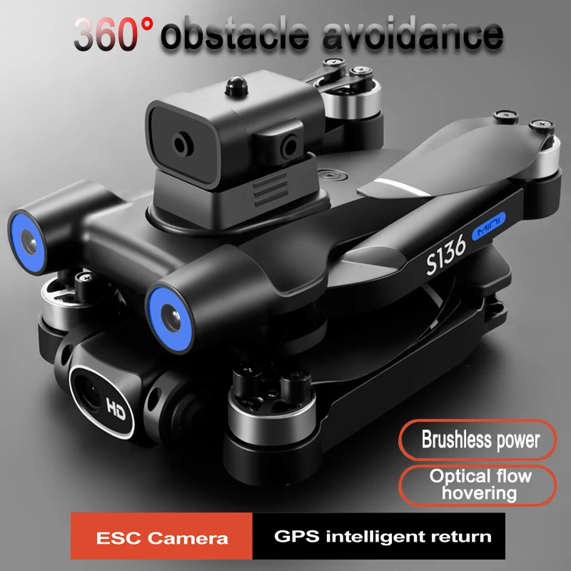 

2023 New GPS Drone 4K HD Dual Camera Aerial Photography Drones Obstacle Avoidance Brushless Helicopter Foldable RC Quadcopter