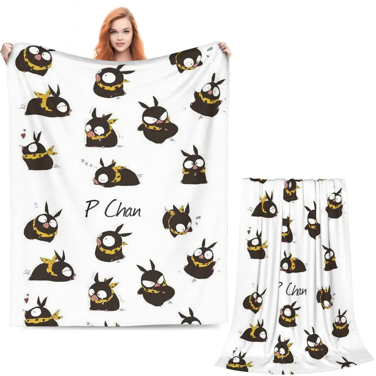 Ranma 1/2 Saotome Pig Girls P Chan Blankets Soft Warm Flannel Throw Blanket Bedspread for Living room Picnic Travel Home Sofa