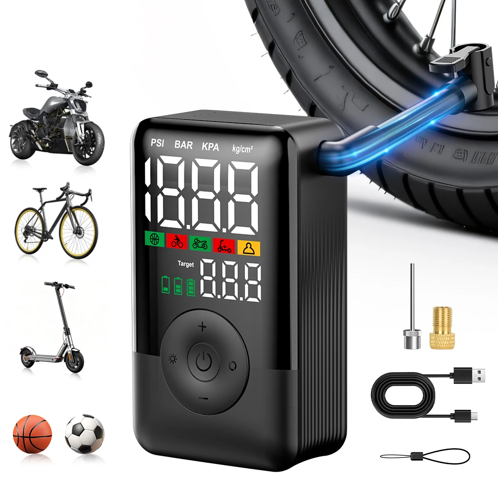 AliExpress Carsun Cordless Portable Mini Air Compressor 150PSI Digital Tire Inflator Rechargeable LED Auto Shut-Off Bike Motorcycle Ball