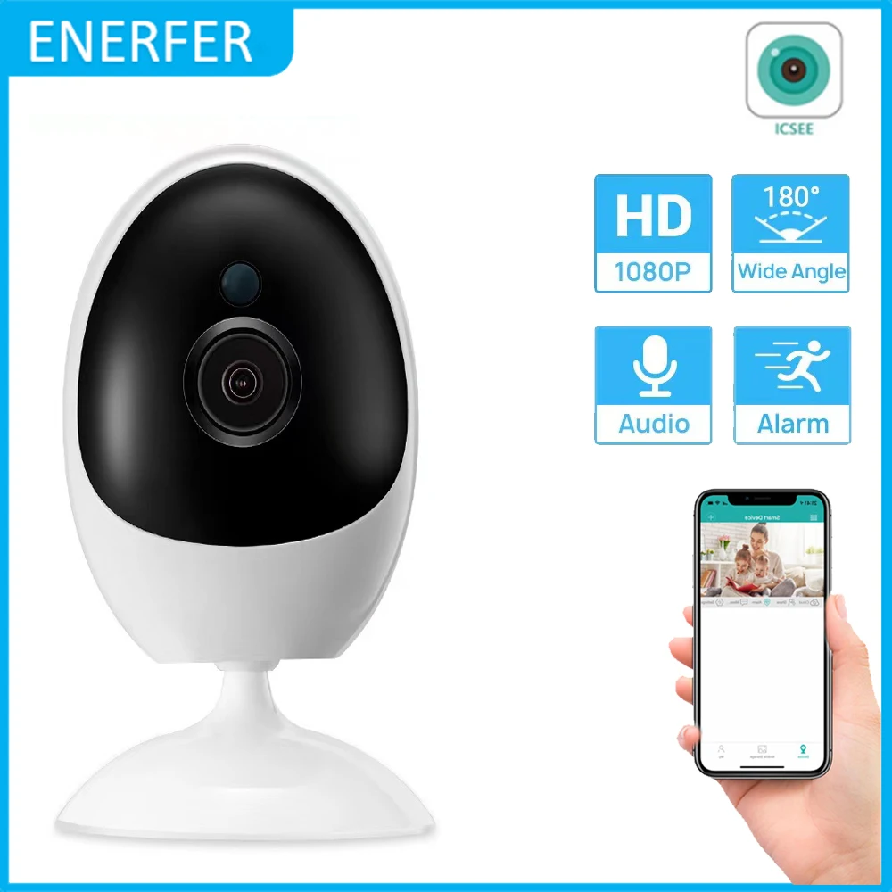 icsee mini camera com deteccao de movimento cctv em casa camera do bebe monitor de animais de estimacao wi fi audio bidirecional 1080p 01