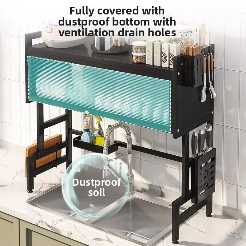 

Exquisite Multi-functional Kitchen Sink Shelf Sink Sink Dust Bowl Storage Cabinet Multifunctional Dish Drain Rack