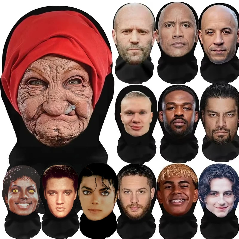 2026 Halloween Mask for Cosplay Role Play Masquerade Costumes Dress Up Celebrity Realistic Face Masks Balaclava Headgear