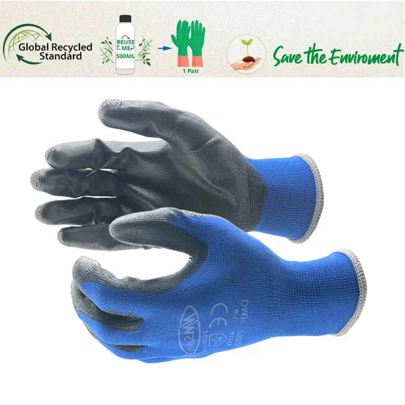 Ultra-Thin PU Coated Work Gloves,Excellent Grip,Nylon Shell Black Polyurethane Coated, Safety Work Glove,Knit Wrist Cuff,12Pairs