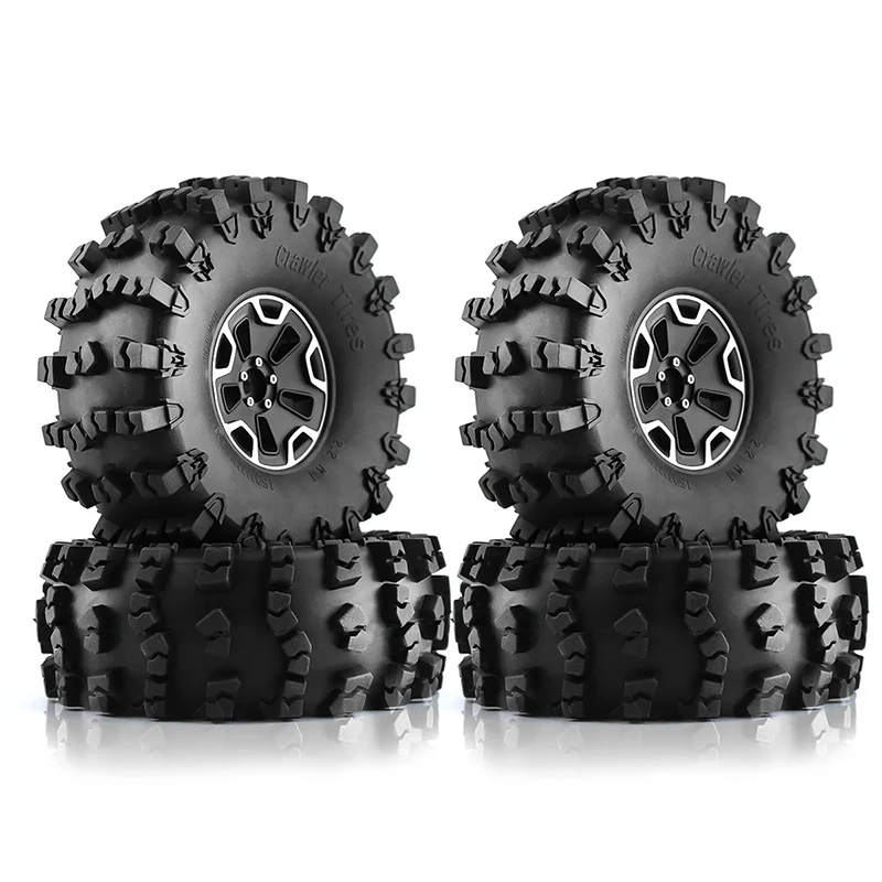 4szt 150mm 2.2" Heavy Duty Beadlock Wheel Rim Tire Set for 1/10 RC Crawler Car Axial SCX10 Wraith Capra RR10 RBX10 Traxxas TRX4