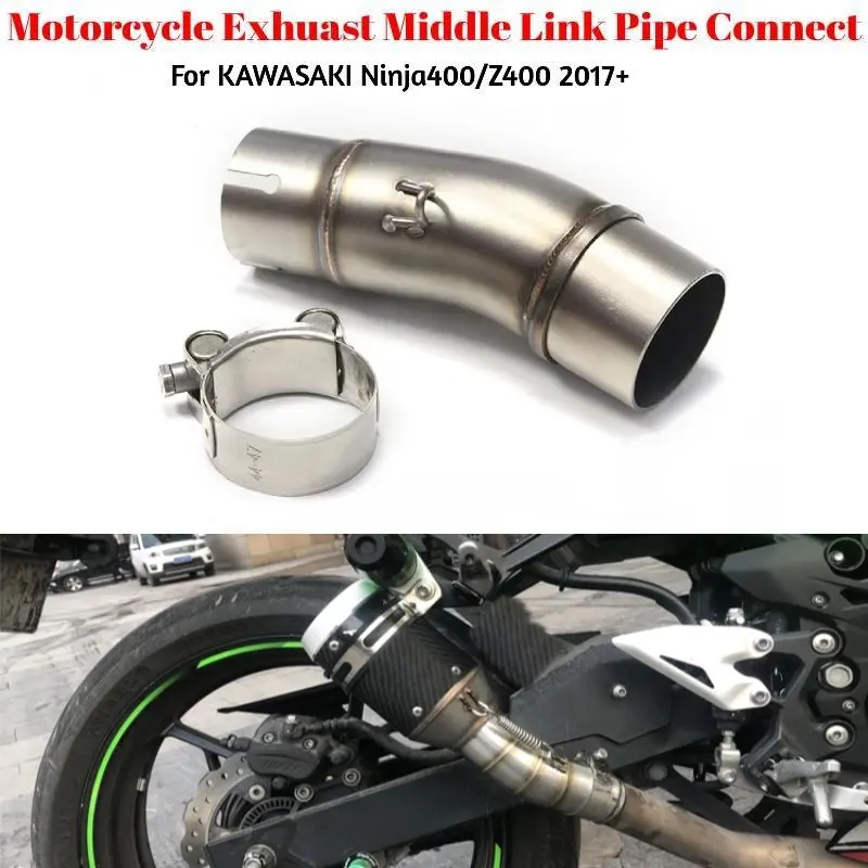 Für Kawasaki Ninja400 Z400 2017-2024 Motorrad Auspuff Mittleren Link Rohr Verbinden 51mm Motorrad Escape Auspuff Rohr