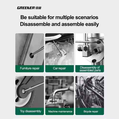 GREENERY Greener Extended Rainbow Wrench Allen Wrench Set Hex Wrench Multifunctional Short Arm Tool Universal Wrench Tool - Image 6