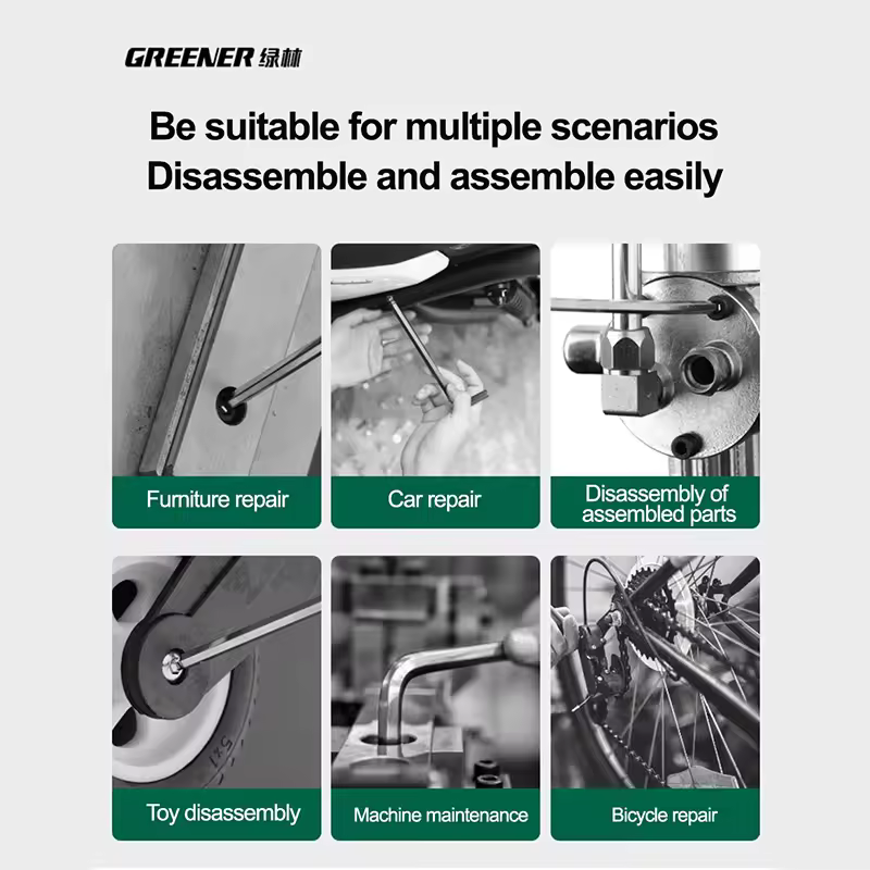 GREENERY Greener Extended Rainbow Wrench Allen Wrench Set Hex Wrench Multifunctional Short Arm Tool Universal Wrench Tool - Image 6