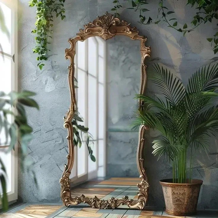 Full Length Mirror Vintage French Home Living Shatterproof Easy Assembly Sturdy Durable Stable Comfortable Space Saving