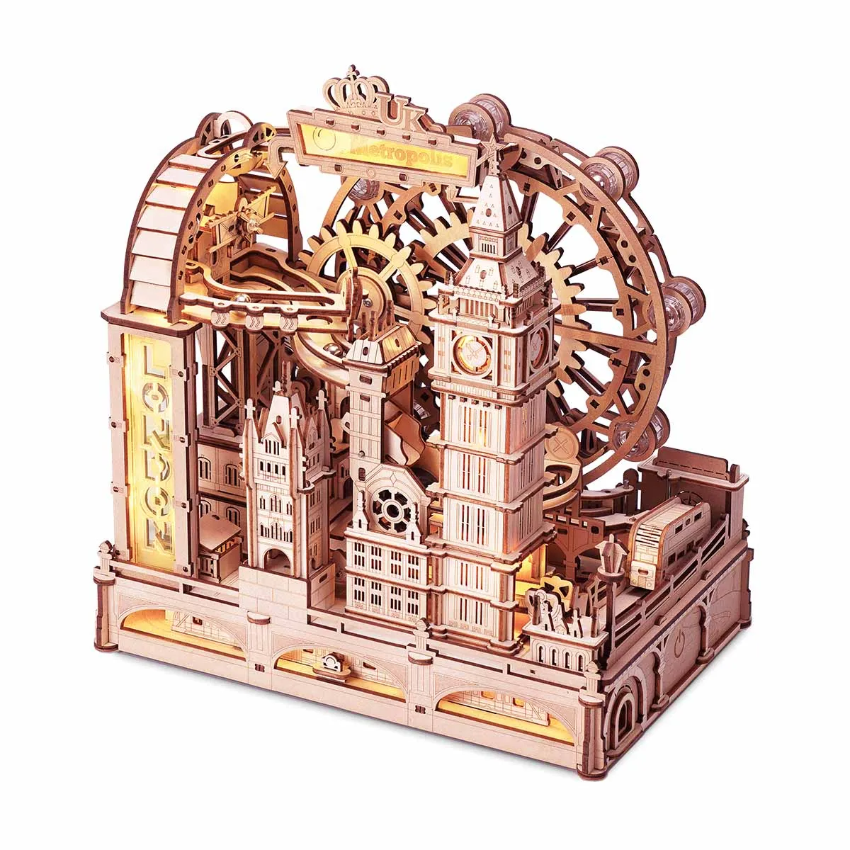 

Rokr Marble Travel London Marble Run 3D деревянная головоломка интерактивный подарок для детей и взрослых сложное ремесло для любителей рукоделия