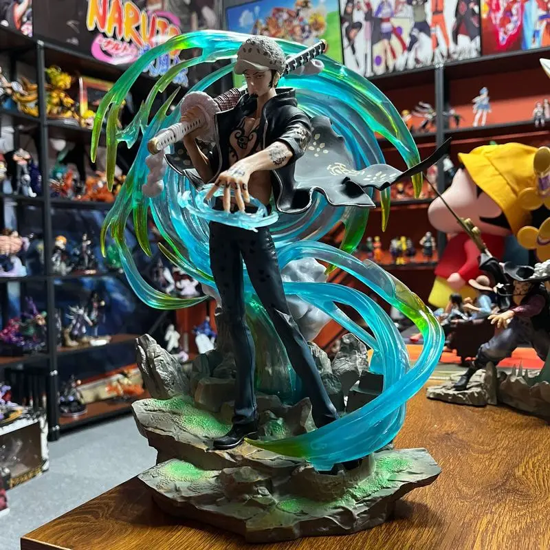 

40cm One Piece Phantom Luo Scene Gk Statue Can Shine Anime Model Ornament Handmade Dreamy Light And Shadow Play Ornament Gifts