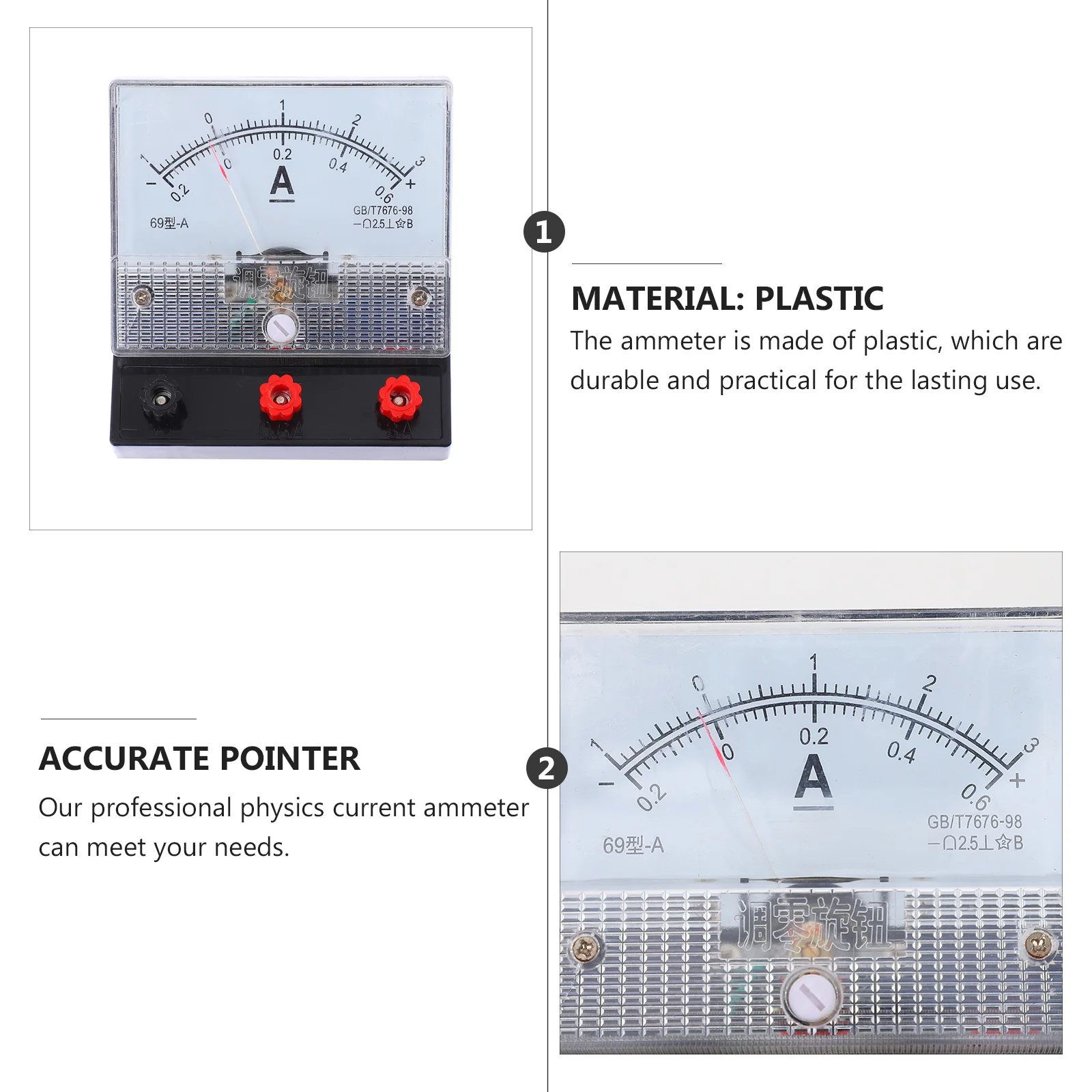 

Ampmeter Physics Experiment Tool Electricity Apparatus Gauge Ammeter Plastic Ampere