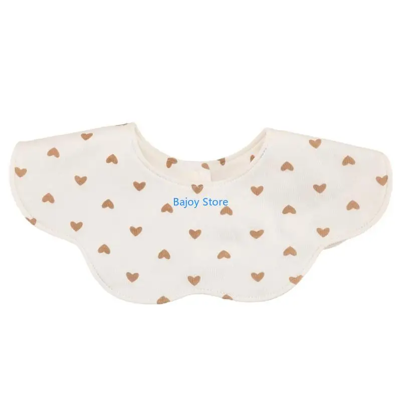 63HE 360 Degree Rotating Feeding Bibs Water Absorption Bibs Saliva Towel Breathable Drooling Apron Double Layer Burp Cloths