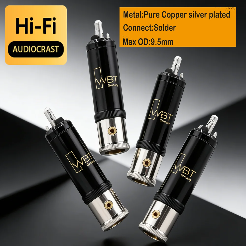

4pcs WBT-0152AG WBT nextgen signature AG RCA connector plug with pure copper Silver Plated