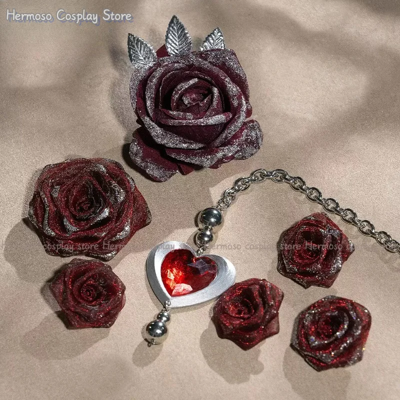 Identity V Composer Uaithne Cosplay Costume Frederick Kreiburg Tailcoat Red Scarf Earrings Accessories Prop Halloween Party Suit - view 2
