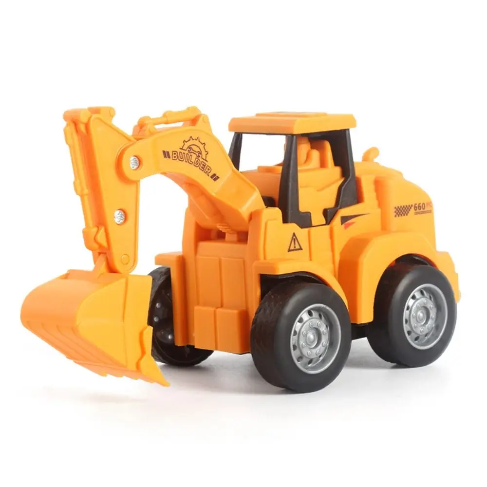 Durable Plastic Engineering Vehicle Model Press Sliding Simulation Model Excavator Bulldozer