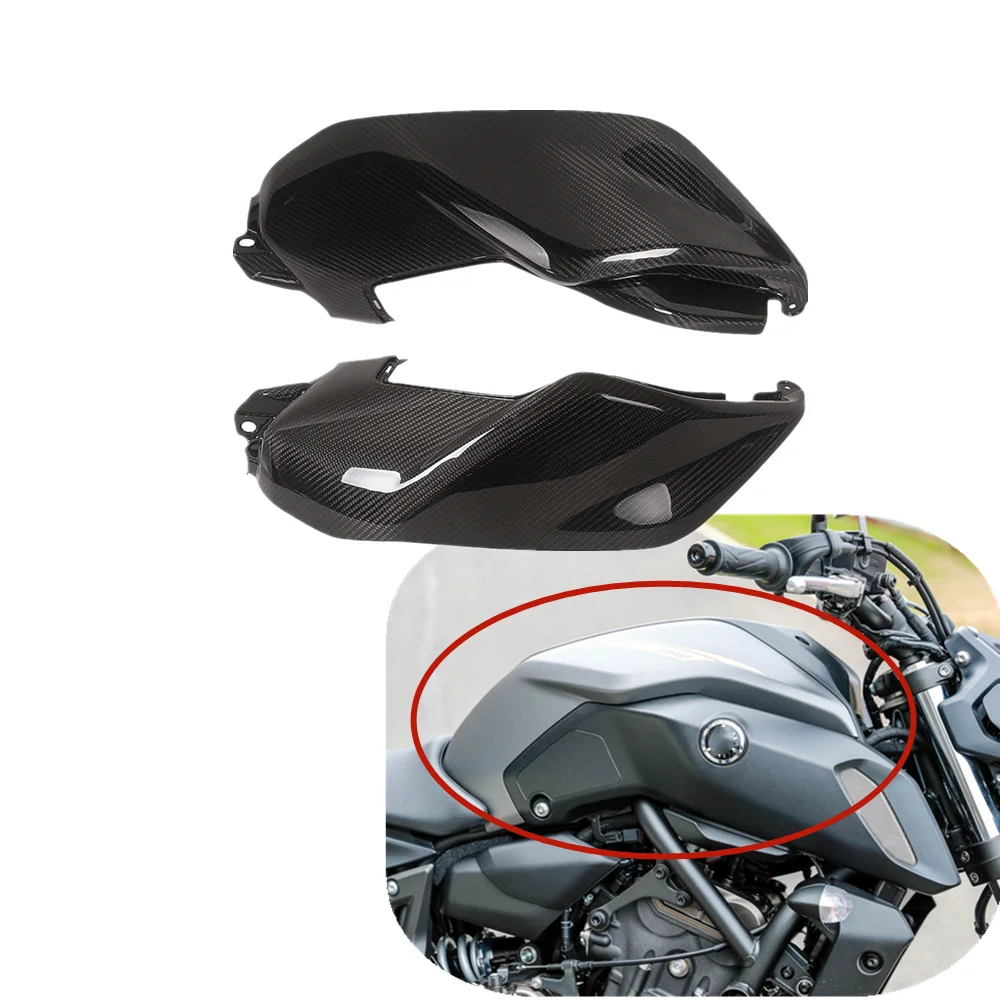 100% Full Carbon Fiber Side Tank Panels For YAMAHA MT07 FZ07 2018 2019 2020 2021