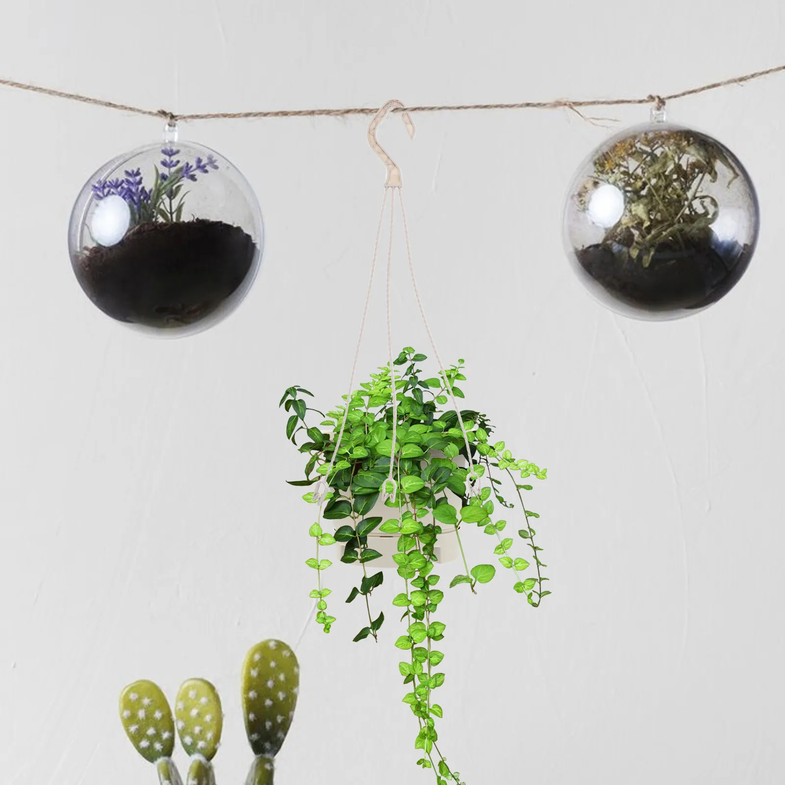 5Pcs Sturdy Plastic Plant Hooks Space Saving Hanging Flowerpot Holders for Indoor Outdoor Use Shelf Bedroom Terrace Decor