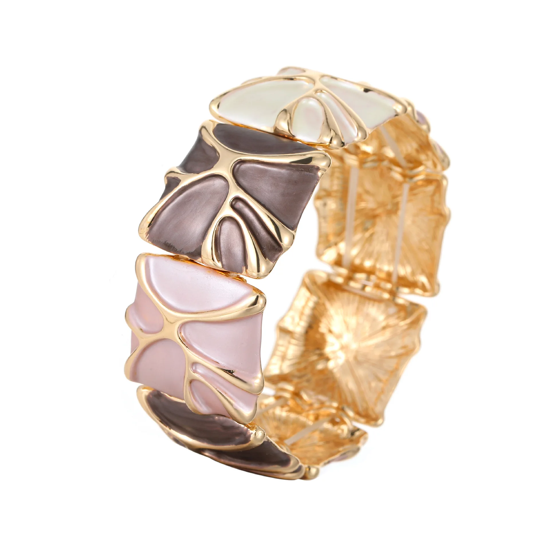 DIY accessories enamel color square geometric line elastic bracelet women's simple high-grade zinc alloy bracelet view 5