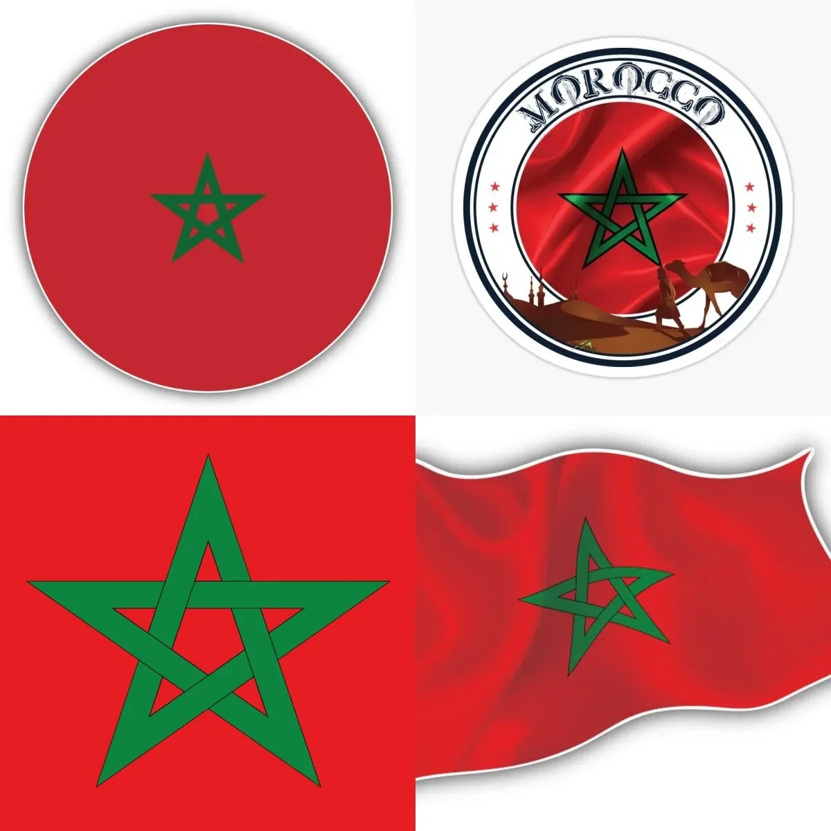 

Morocco Flag Sticker Self Adhesive Car Truck Van Bumper Window Laptop Cup Wall Camping Car Stuff Accessory
