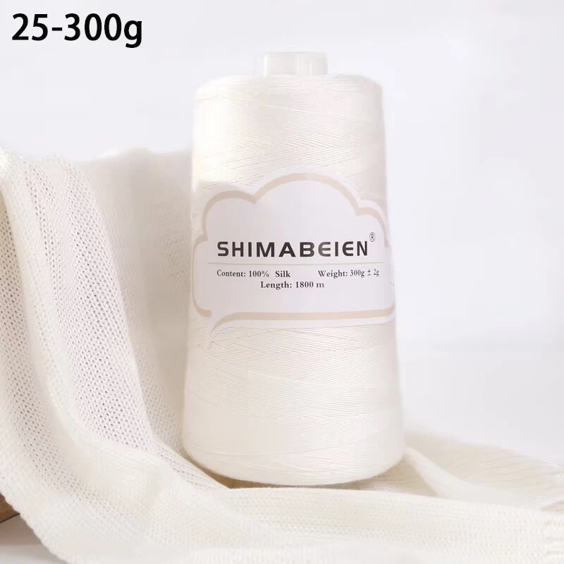 300g, Große Spule Seiden-Spitzengarn, Hochwertiges Komfortables Spitzengarn zum Stricken und Häkeln von Westen, Schals, Pullovern und Handarbeiten. Frühlings- und Sommer-Spitzengarn, weich, 300g