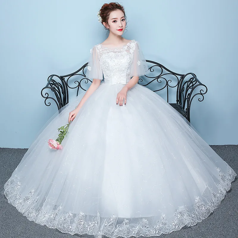 Z34 Wholesale light wedding dress 2024 new style bride Korean style one shoulder floor length