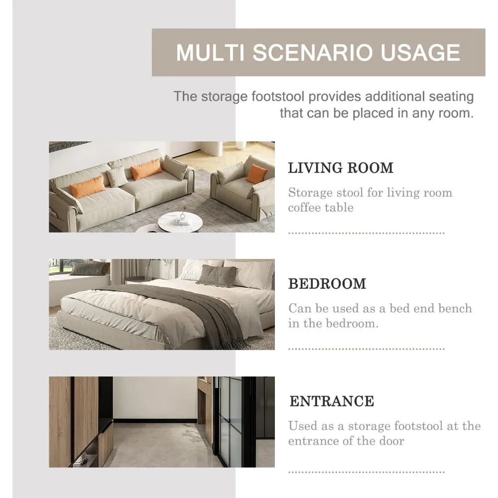 63'' Ottomane-Bank mit Stauraum für Schlafzimmer, Bettbank mit Armlehnen, Samt-Aufbewahrungsbank mit Knopf für den Eingangsbereich