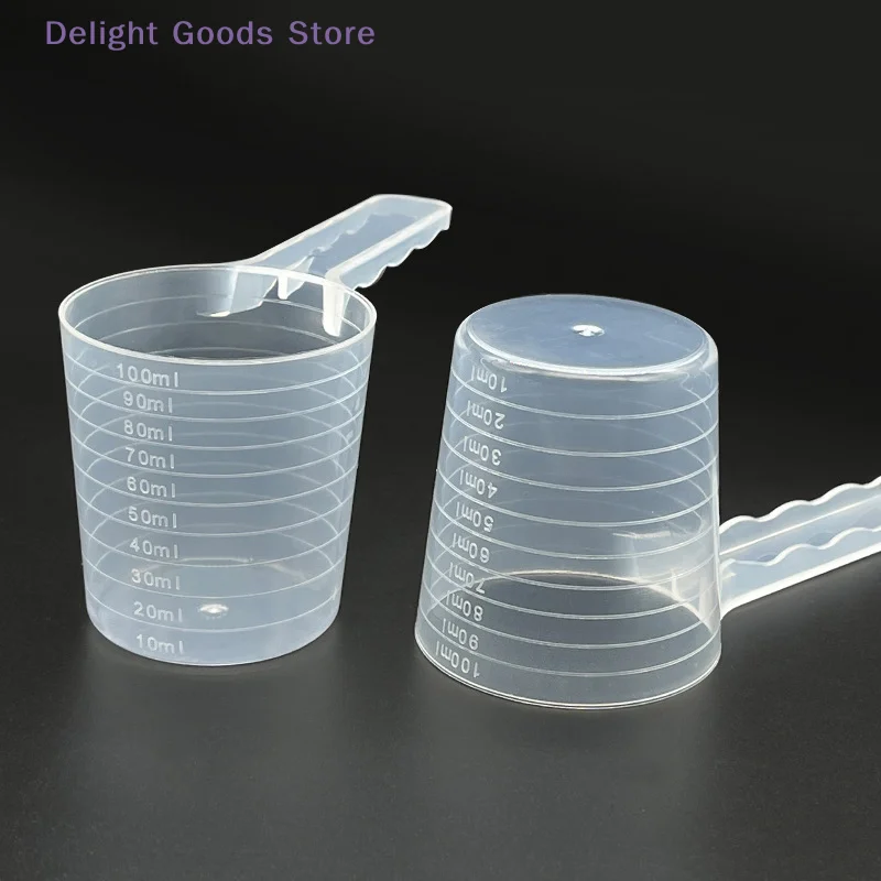 【D】Transparent Pet Measuring Spoon for Dogs And Cats with Scale Plastic Feeding Shovel 50g 100ml Kitchen Pet Tableware Supplies