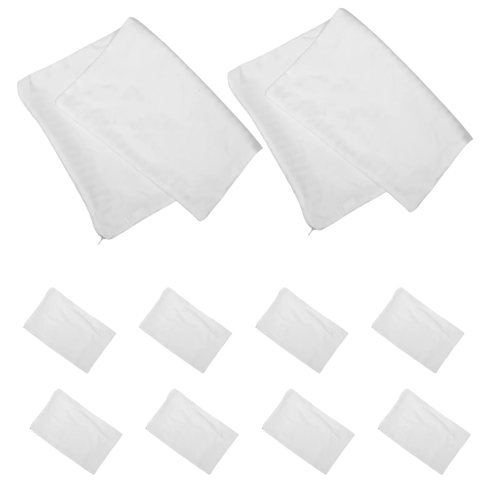 10Pcs White Satin Pillow Protectors Salon Use Soft Breathable Zipper Pillowcase Covers for Spa Beauty Salon Sensitive Skin