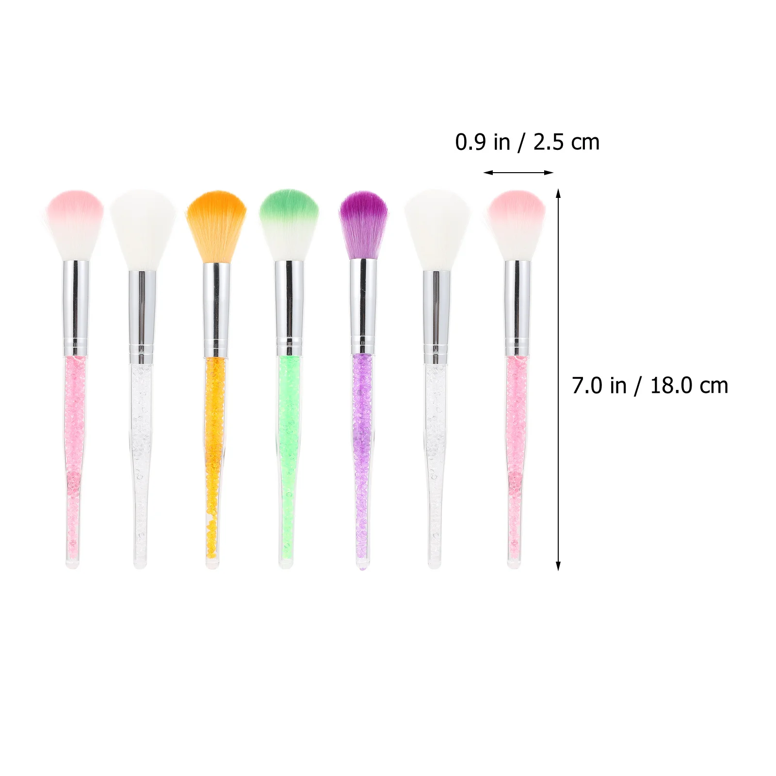 Juego de 7 Cepillos para Eliminar el Polvo de las Uñas, Herramienta de Manicura Portátil, Cepillo de Maquillaje, Duradero, Ligero, de Colores Variados