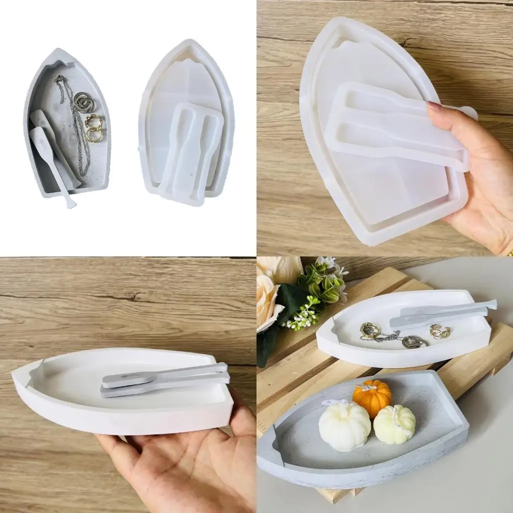 

N2UE Silicone Mold for Crafting Boat Shaped Tray Epoxy Resin Desktop Mould