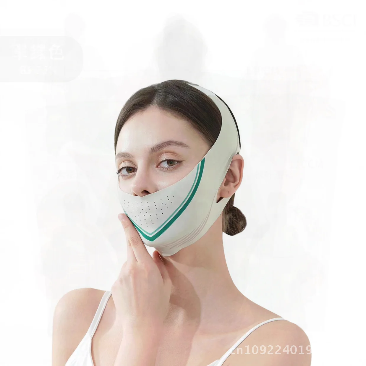 V Face French Tape Anti-flacidez Mascarilla para levantar el sueño Vendaje facial de elevación sin rastro gris hielo para tallar y apretar