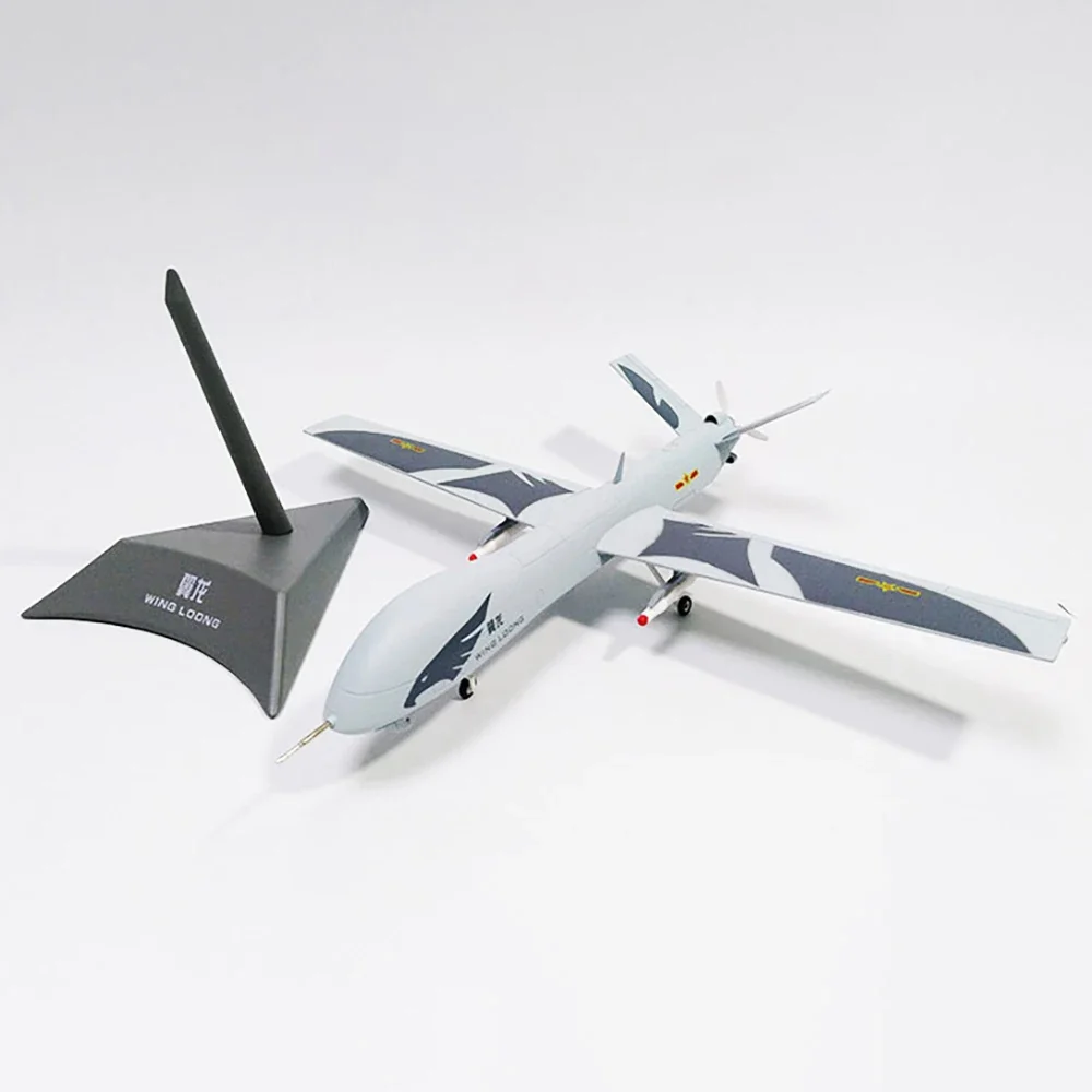 1/26 Wing Loong UAV Chinese Air Force Fighter Unmanned Reconnaissance Attack Air Vehicle for Collection Home Desk Decoration