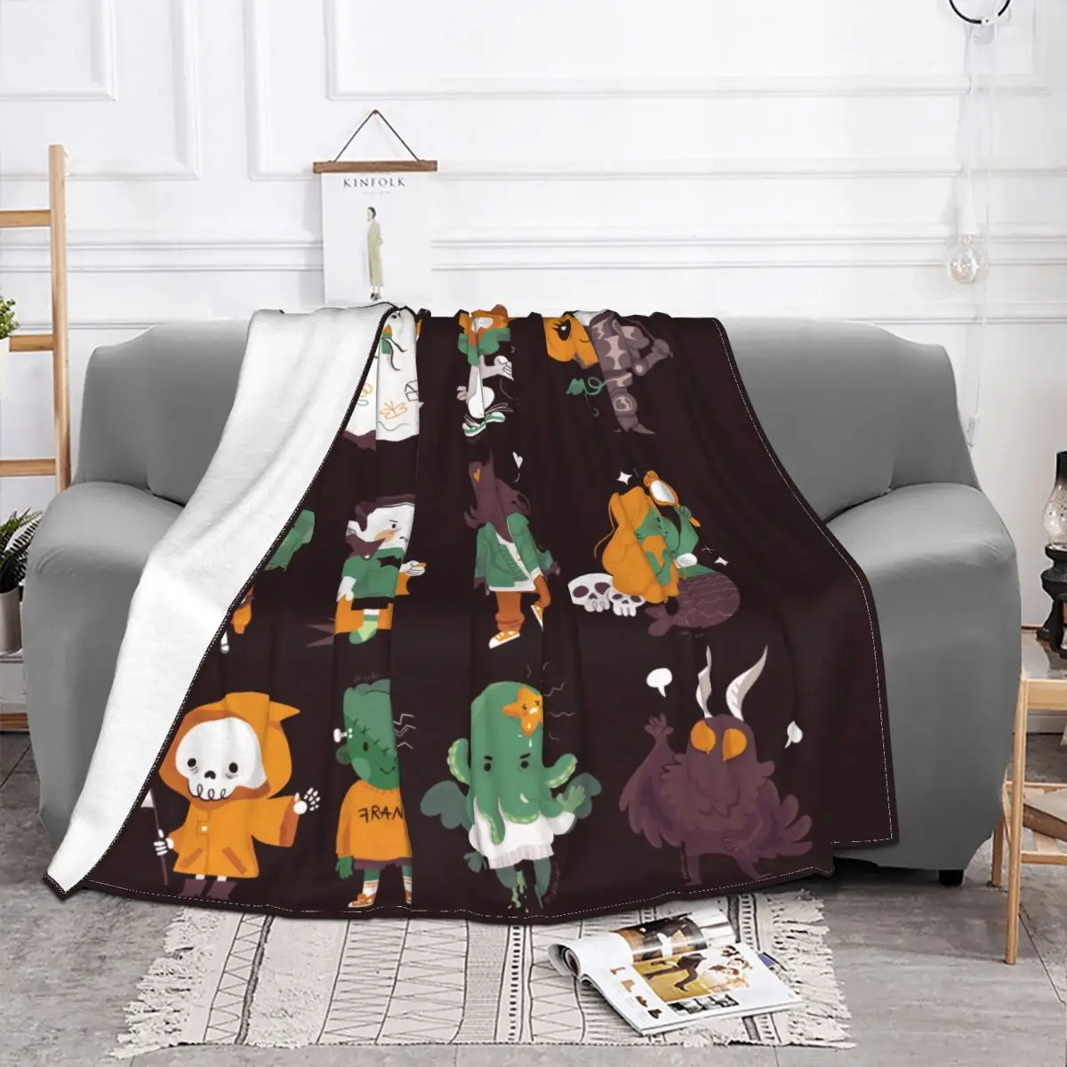 

Happy Halloween Blanket Flannel Spring Autumn Pumpkin Nap Multifunction Soft Throw Blankets for Bedding Couch Bedding Throws