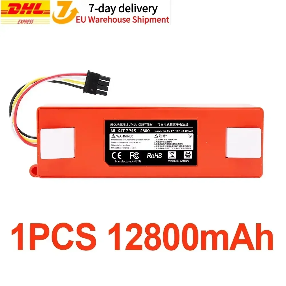 12800mAh Robotstofzuiger 14.4v Vervangende Batterij Voor Xiaomi Roborock S55 S60 S65 S50 S51 S5 MAX S6 Onderdelen s50 batterij