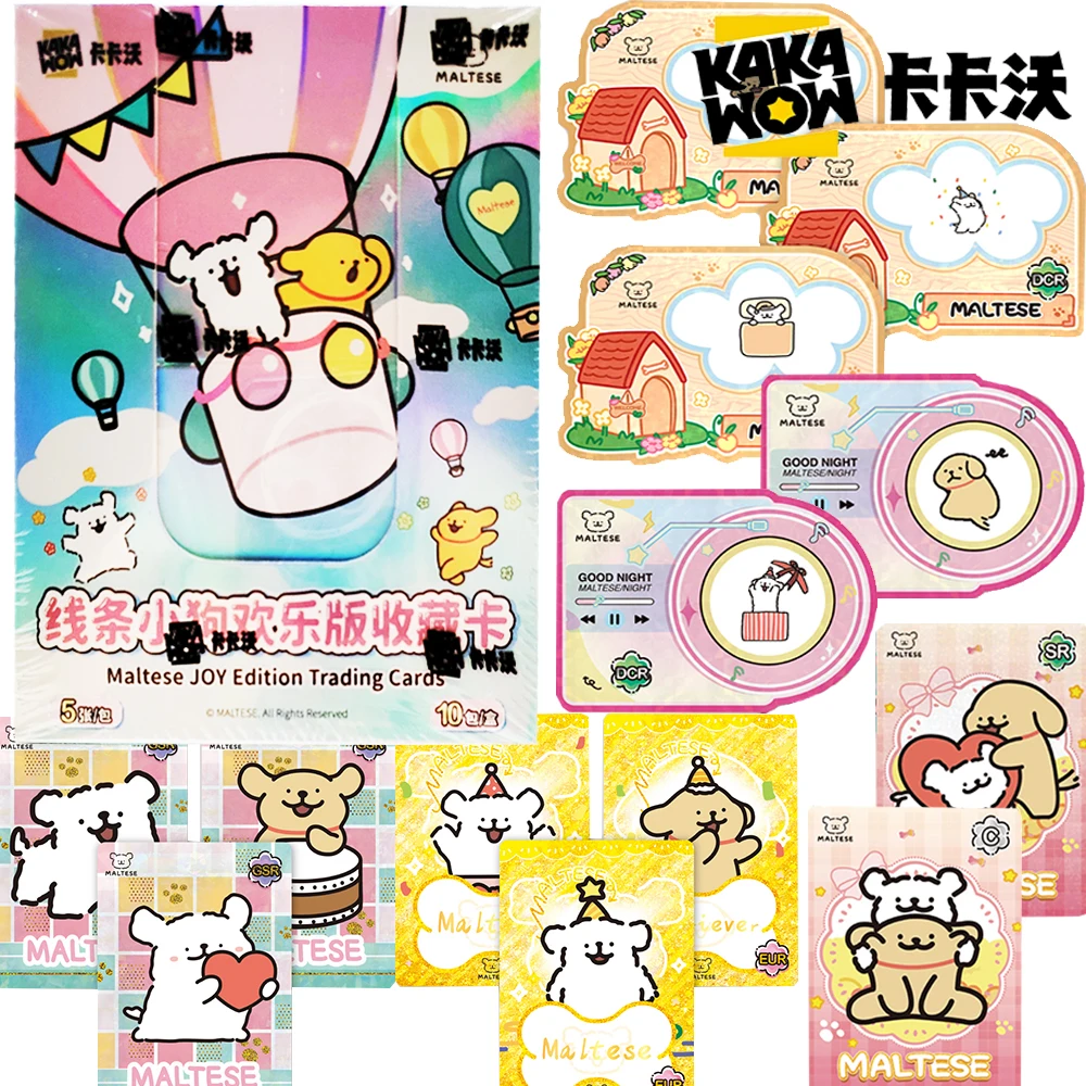 

KAKAWOW Maltese Collection Cards Lively and Lovely Puppy Joy Edition Anime Cartoon Sparkling Stage Star Cards Kids Hobbies Gifts