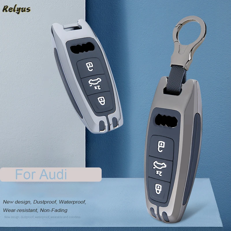 Metal Car Remote Key Case Cover for Audi Q7 A8 Quattro A1 A3 8P A4 A5 A6 A7 S3 S4 S5 S7 S8 R8 Q2 Q3 Q5 Q8 TT RS3 RS6 TTRS Etron