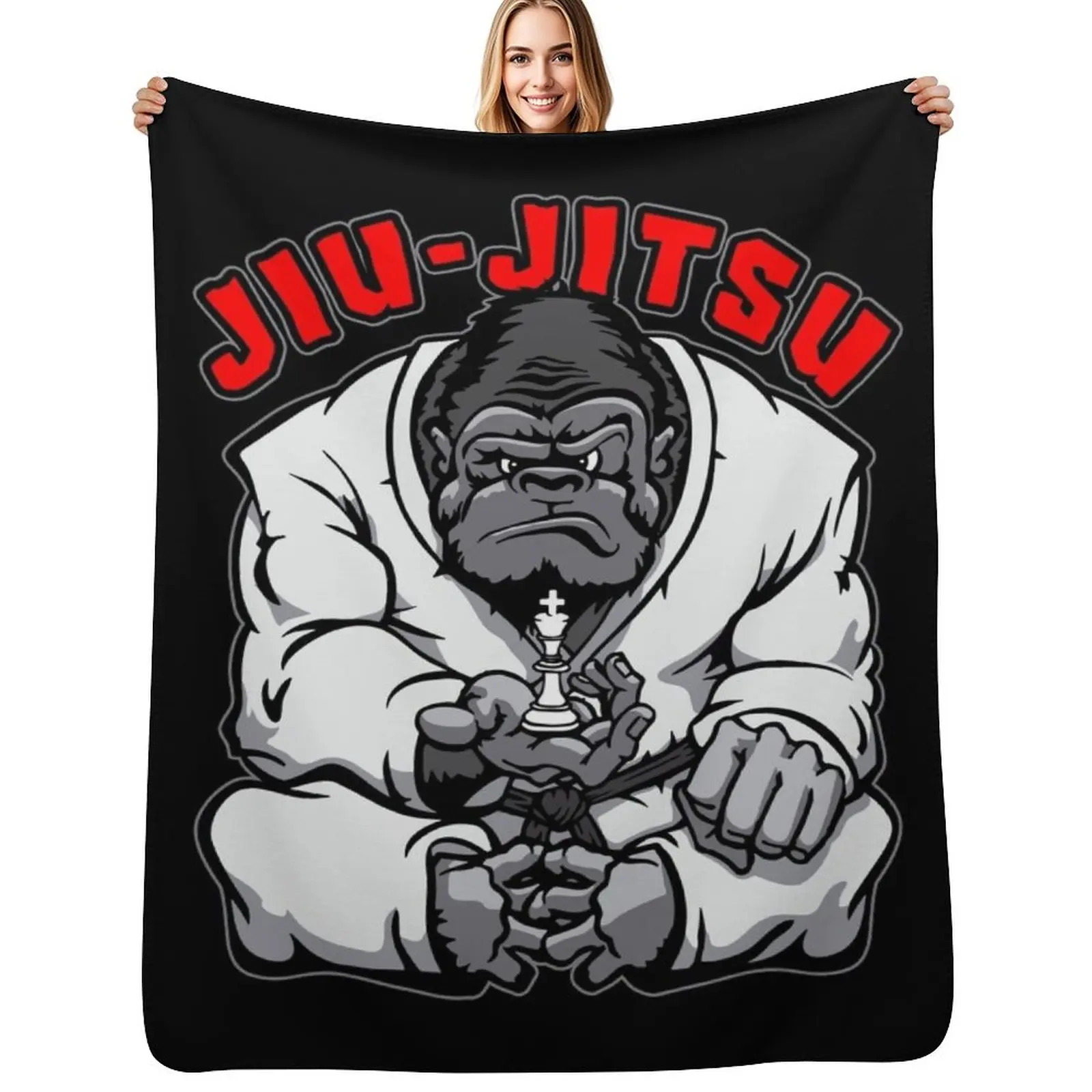 Brazilian Jiu Jitsu MMA BJJ Gorilla Grappling Chess King Throw Blanket Sofa Throw Custom Thins Blankets For Baby Blankets