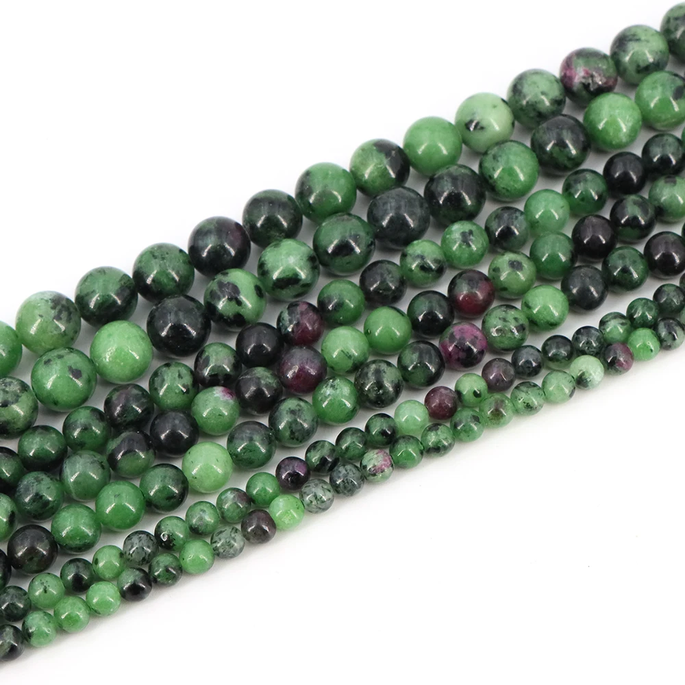 1 ستراند الحجر الطبيعي روبي الزوسيت حبات اليشم فضفاض خزر عازل لصنع المجوهرات سوار ذاتي الصنع إكسسوارات عقد بالجملة #2