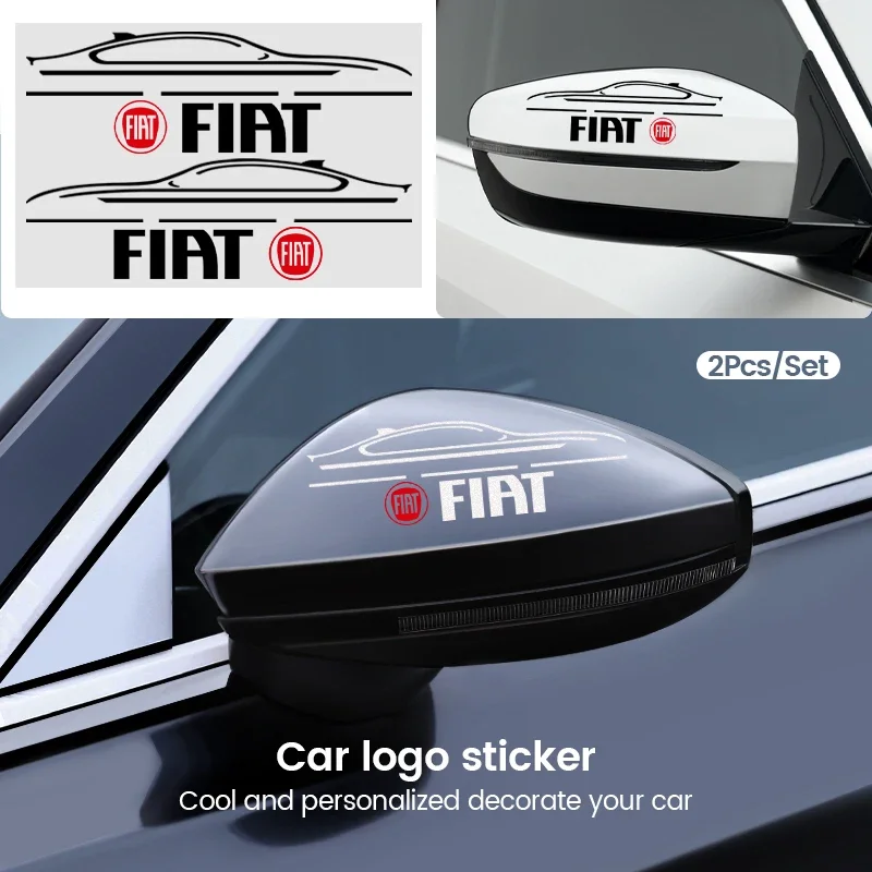 Pegatinas decorativas para espejo retrovisor de coche, pegatinas deportivas personalizadas para puerta de coche, para Fiat Abarth 500 Tipo FR Punto Ducato Stilo Palio
