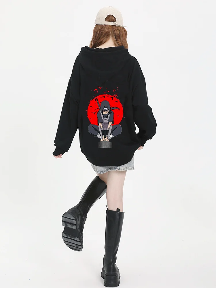 Naruto 2024 New Hooded Naruto Uchiha Itachi Fashion Print Men's and Women's Autumn Fashion Loose Hooded Sweatshirt