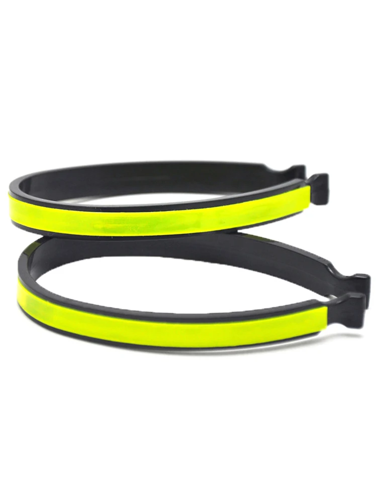 AliExpress NONE 2pcs Hi-Viz Bike High Visibility Bicycle Pants Clip Reflective Trouser Clips Safety Strips Outdoor Cycling Ankle Leg
