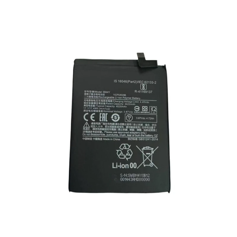 BM4Y Replacement Battery for Xiaomi Poco F3 For Redmi K40 Pro K40Pro Battery 4520mAh 17.4Wh Battery Capacity