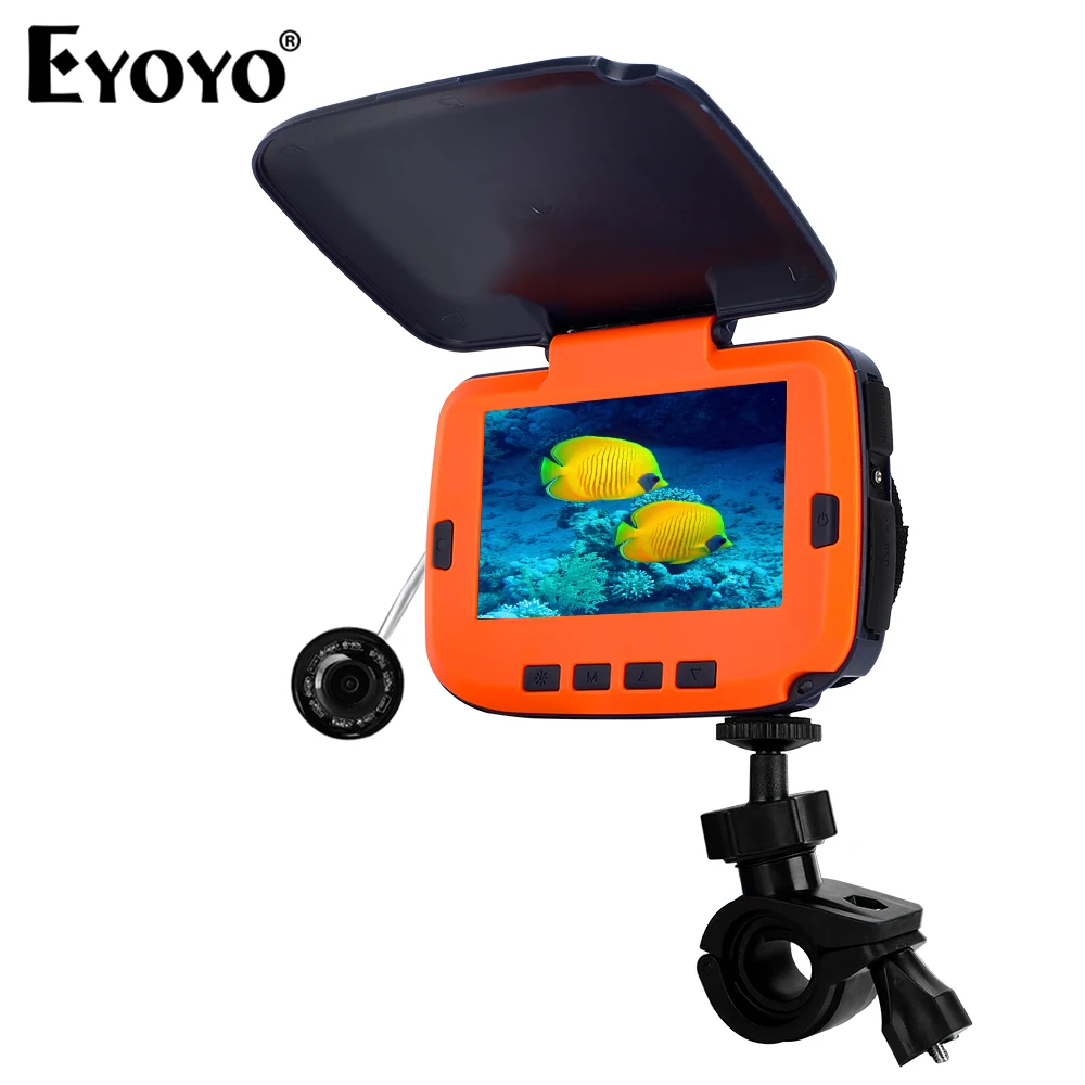 

Eyoyo Portable Underwater Fish Finder For Ice Lake Fishing 4.3 Inch 15M Cable 8 IR Lights 1000TVL Fishing Camera Fixed on Rod