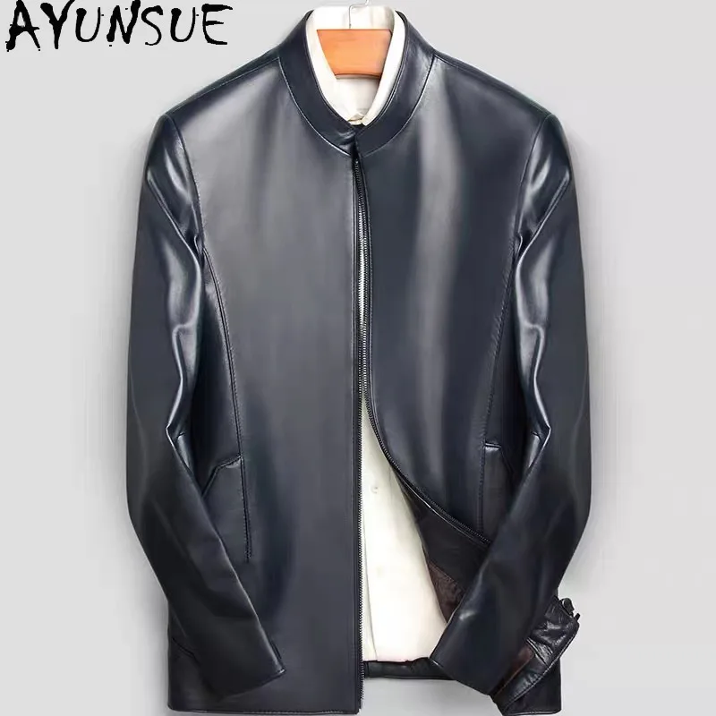 

AYUNSUE Genuine Leather Jacket for Men 2025 Autumn Mens Clothes Top Layer Sheepskin Coat Business Casual Coats Jaqueta De Couro